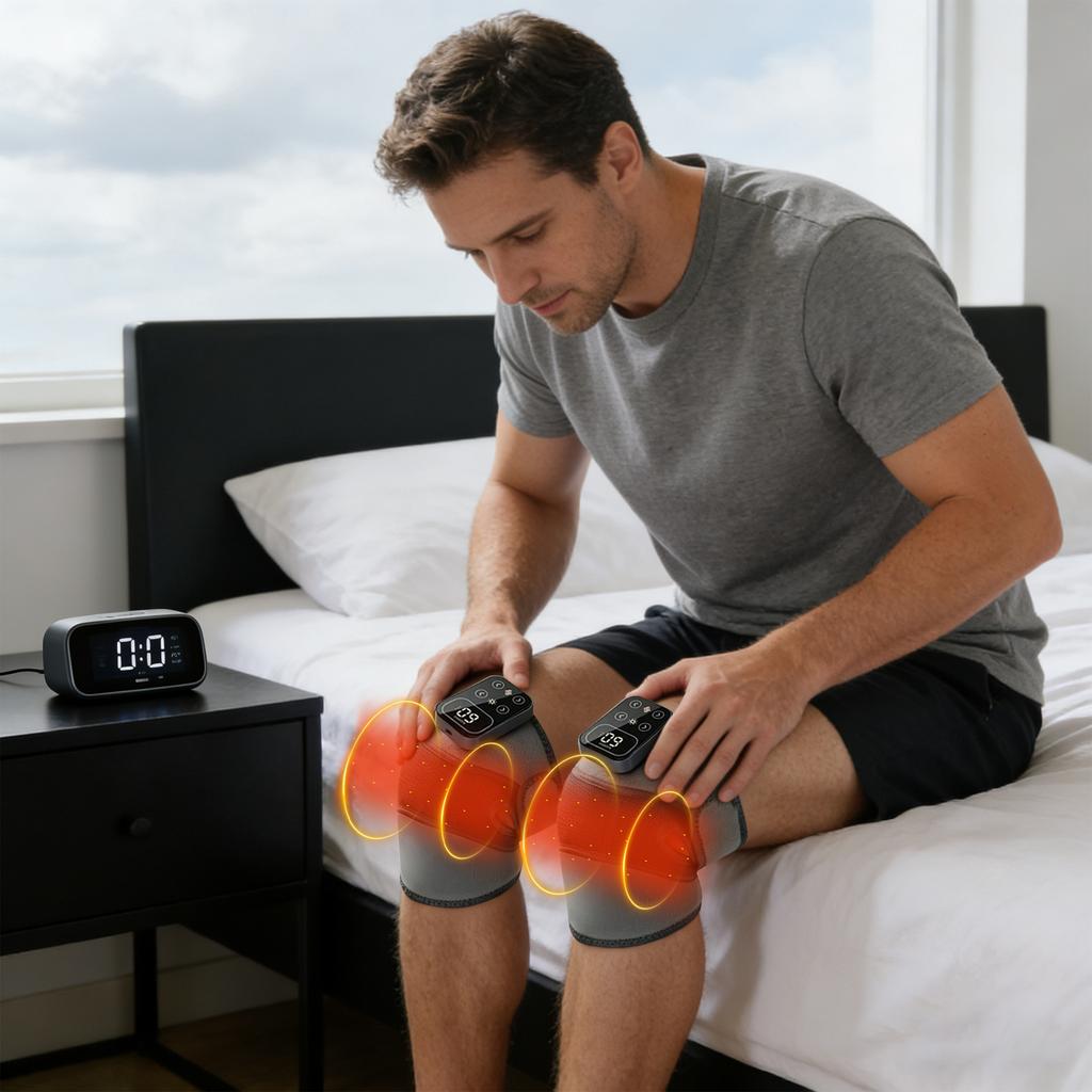 This Smart Knee Massager Uses Unique Graphene Heating Technology. Combined With High Frequency Vibration Massage Of Acupoints
