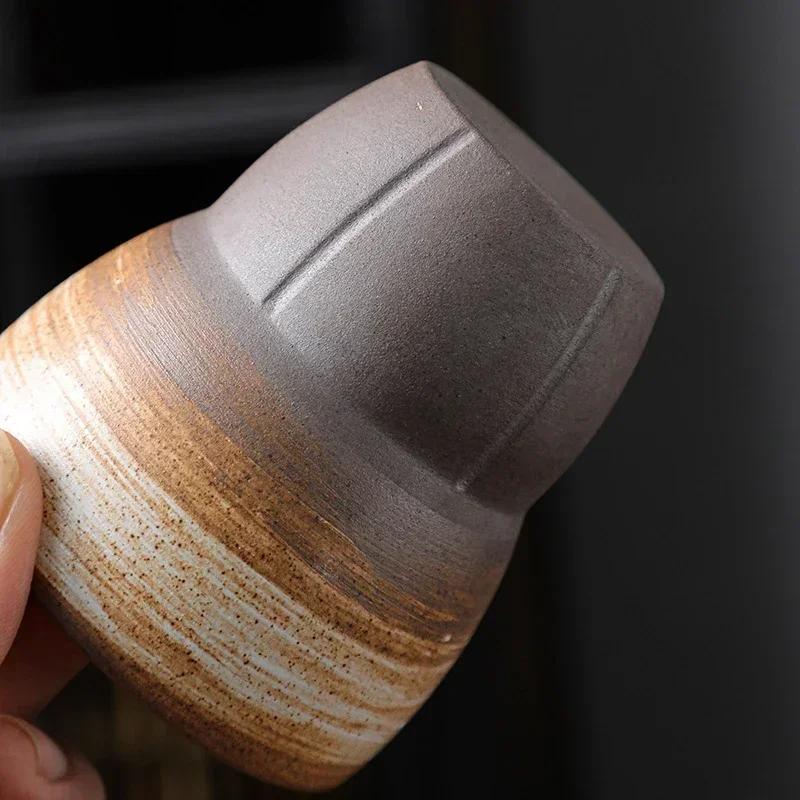 1pc 150ml Japanese Ceramic Coffee Cup Pottery Espresso Cups Vintage Kung Fu Tea Cup Office and Household Water Mug Wholesale