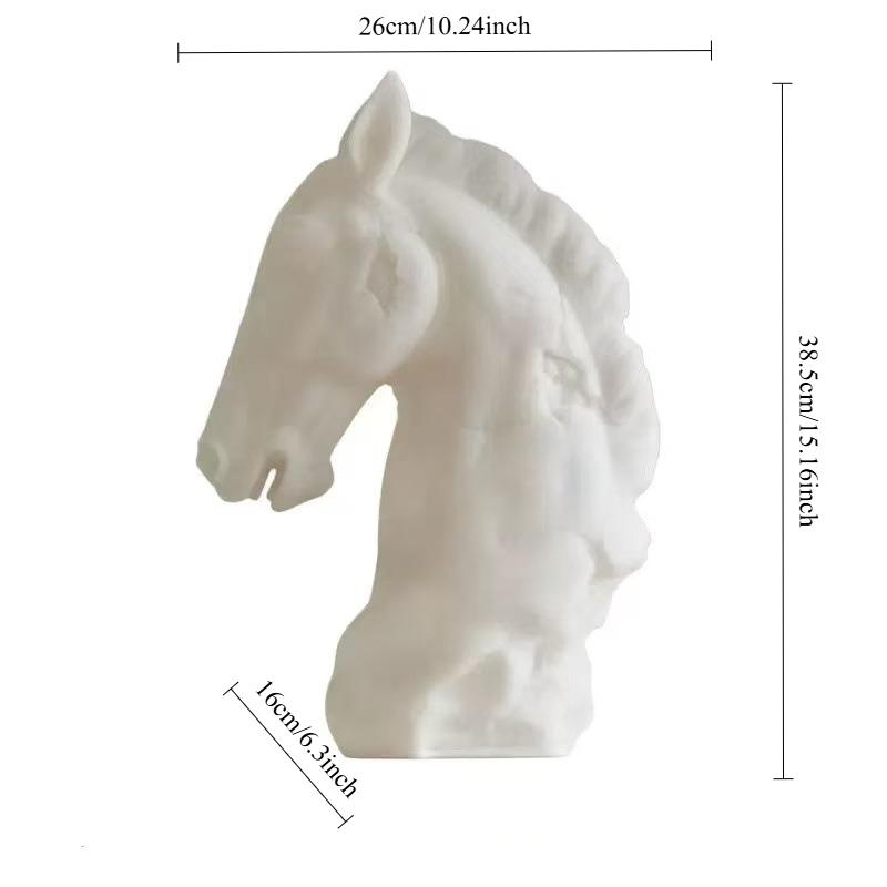 Resin Handicraft Make Old Horse's Head Artificial Animal Sculpture War Horse Statue Decorative Figurines Home Decoration