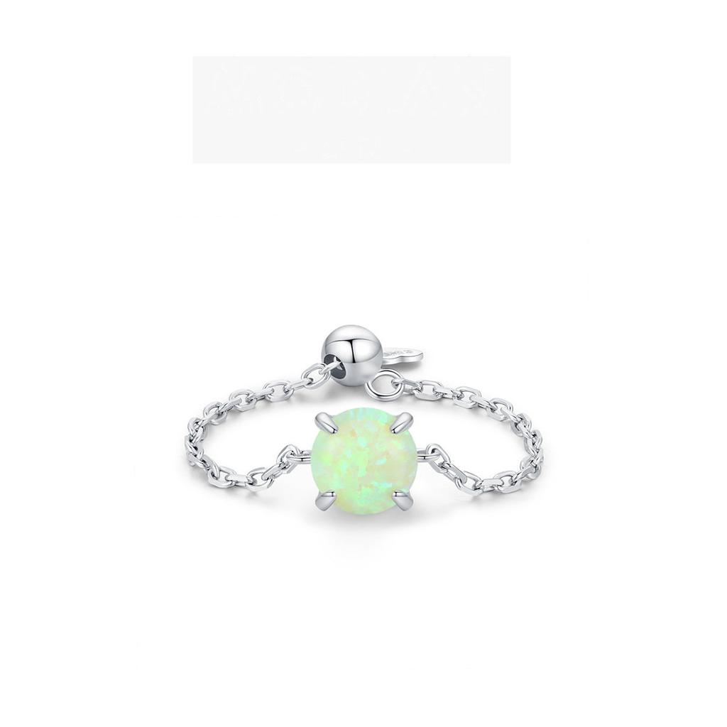 Tancise Classic 925 Sterling Silver Opal Ring Ladies Jewelry Wedding Promise Party Gift