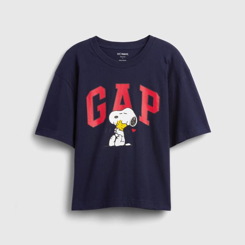 GAP Women's Logo Cartoon Print Short Sleeve T-Shirt