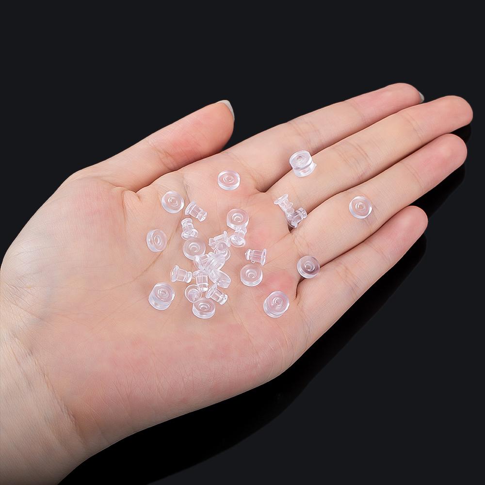 50pcs-1000pcs Soft Silicone Rubber Earring Back Stopper for Stud Earrings DIY Earring Findings Accessories Bullet Tube Ear Plugs