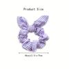 1pc Plaid Fabric Hair Scrunchie Elastic, No-Damage Ponytail Holder with Sweet Cat Ears Design Vintage Style Hair Accessories