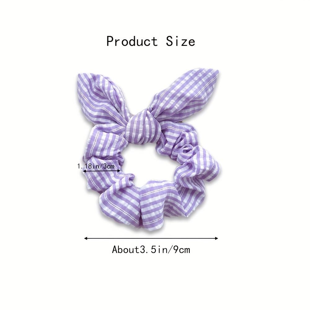 1pc Plaid Fabric Hair Scrunchie Elastic, No-Damage Ponytail Holder with Sweet Cat Ears Design Vintage Style Hair Accessories
