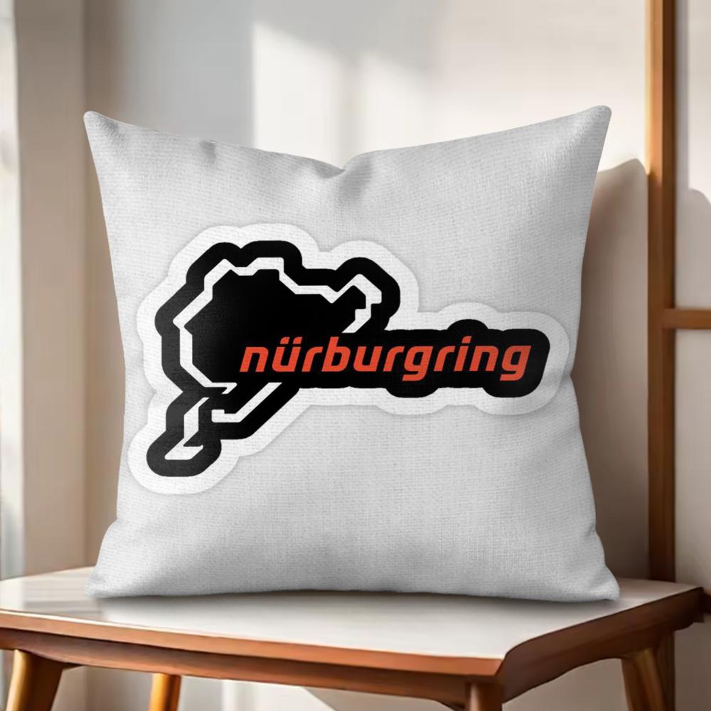 

NNurburgring Sport Car Cushion Cover Natural Linen Organic Fabric DoubleSided Printing Couch Pillow Covers Home Decor 30x30cm