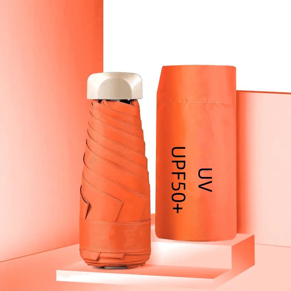 New Umbrella  Mini Portable UV Protection Folding Sun Rain Shield Compact Capsule UPF50+Travel Umbrella