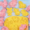 8pcs Cartoon Animal Biscuit Silicone Molds Farm Animal Cookie Cutters Stamp Fondant Moulds for Kitchen Bakeware Cookie Tools