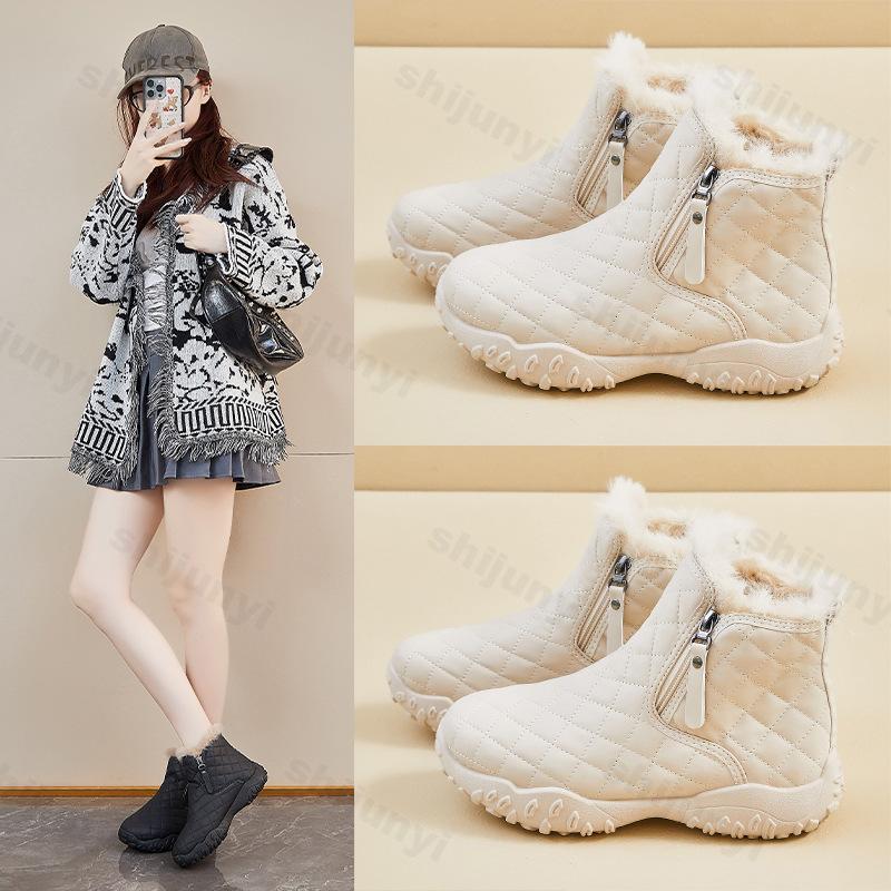 Winter Snow Boots Plush Warm Thick Soled 2026 New Women Ankle Boots Windproof Women Cotton Shoes Platform Sneakers Botas Mujer