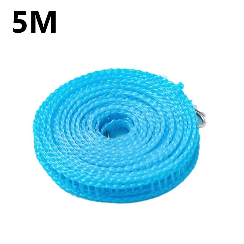 Retractable Clothesline 5-Line Indoor Wall Mounted Drying Line Telescopic Laundry Rack Punching Installation Space-Saving for Home Bathroom Balcony Ordinary clothesline-5M синий