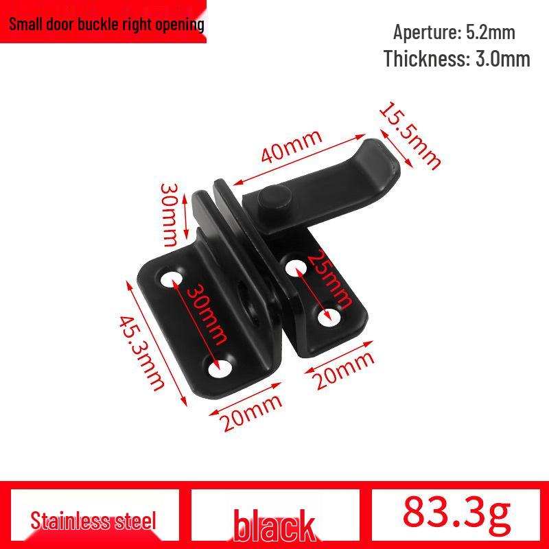 90° Anti-Theft Bathroom Sliding Door Latch Clasp with Old-Fashioned Hinge Bolt