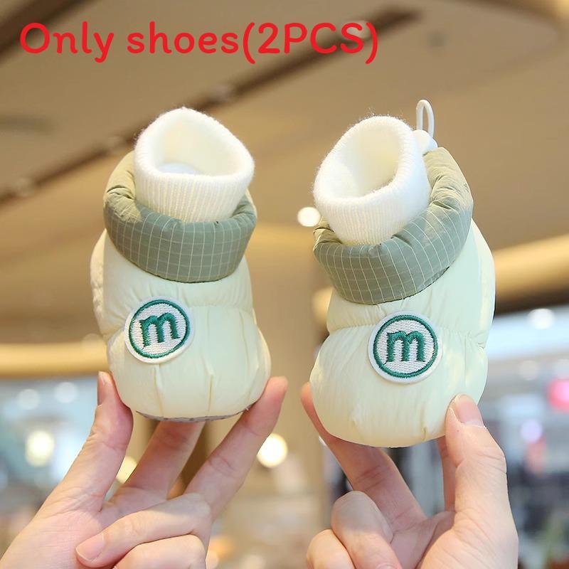 

Baby Socks Shoes With Thickened Cotton For Winter 0-6 Months Baby Nonslip Infant Booties For Cold Weather FreshGreen,11cm