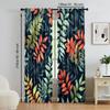 Set Of 2 Boho Versatile Polyester Transparent Curtains Home Decoration Nature Leaf Use Bedrooms Living Rooms Curtain Perfect For Great Room