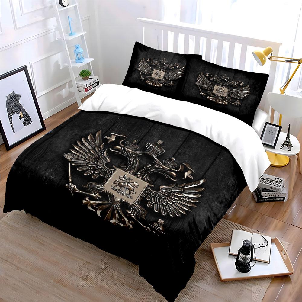Black Eagle Royal Emblem Bedding Bedding Duvet Cover Set Duvet Cover Pillowcases (1 * Duvet Cover 2 * Pillowcases, without duvet insert)
