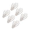 Skeleton Hand Hair Clip Punk Rock Horror Rhinestone Bone Hair Barrette Claws for Halloween Party Cosplay Gifts Silver