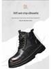 Men's Retro Martin Boots: Genuine Leather, Height-Increasing, Thick-Soled, Mid-Top, Distressed Outdoor Work Boots