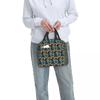 Colorful Peacock Feather Insulated Lunch Bag for Women Kids Portable Food Boxes Thermal Lunch Box Tote