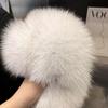 Damen Schal im Koreanischen Stil aus Echter Fuchsfell mit Großem Bommel und Magnetischem Verschluss - Beidseitig, Vielseitiger Nackenschutz für Herbst und Winter