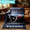 1PC Custom Name Blanket Houston-Texans Artwork Flannel blankets Patterns Throw Blanket All-Season Soft Gift for Couch, Bed, Camping, Birthday gifts