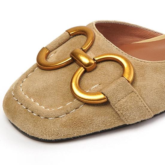 Women Sandals Cover Toes Lower Heel Ring Decor Woman Sandals Elegant Office Shoes for Daily Wear