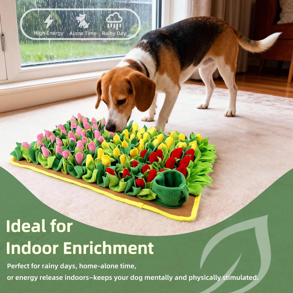 Pet Snuffle Mat Toy, Sniffing Pad for Dogs & Cats, Soft Touch, Interactive Dog Slow Feeder, Indoor Foraging Training