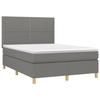 3142250 vidaXL Divan Bed with Mattress Dark Grey 140x190cm Fabric