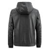 Fleece Men's Leather Jacket, Leather Jacket, Hooded Slim Korean Motorcycle Casual Jacket