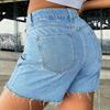 Women's Color Jeans Stretch Slim Fit Distressed Denim Shorts