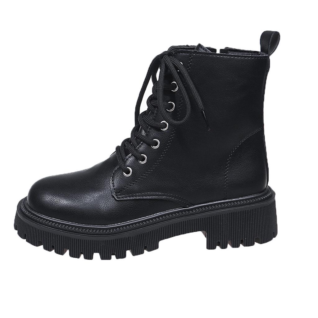 New Black Cool Fashion Martin Boots Women's British Style In Platform Women's Boots New Large Size Wind Small Short Boots