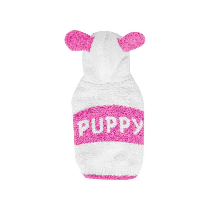Warm Hooded Fleece Dog Sweater Small Breeds Outdoor Walking Pet Apparel