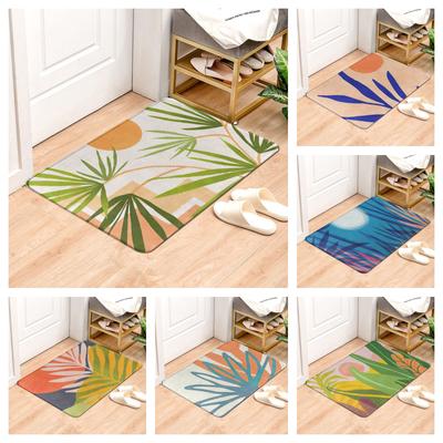 Tropical Plant Pattern Mat Door Mat Home Absorbent Mat Porch Bedroom Moisture-proof