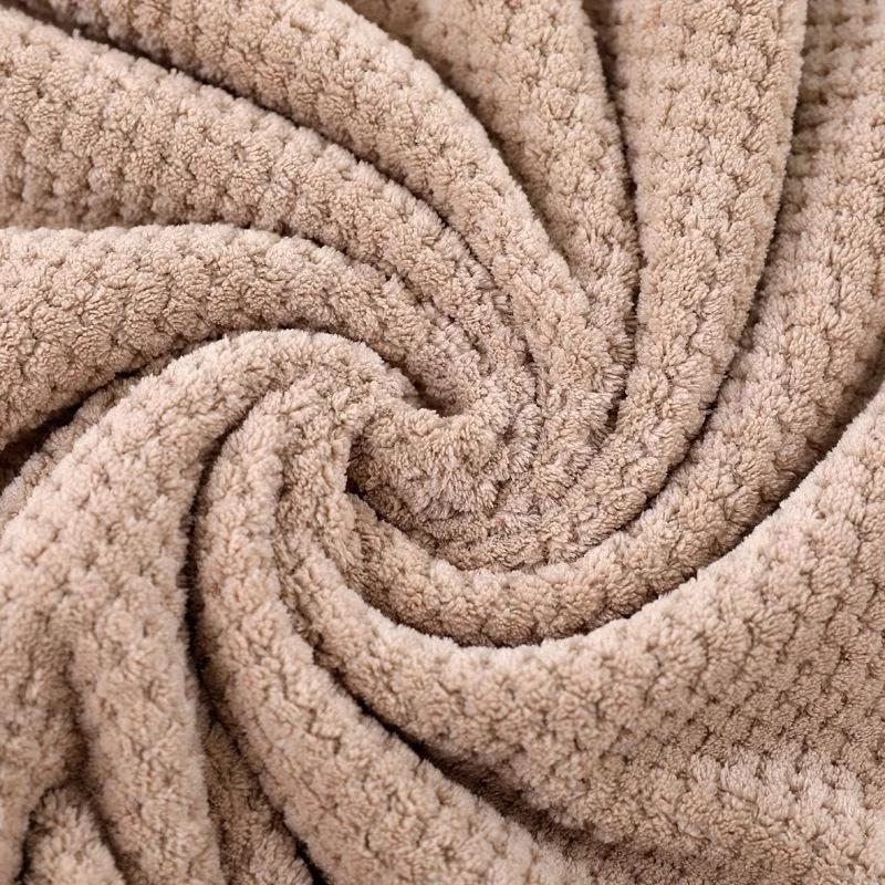 thick and big Bamboo Charcoal Coral Velvet Bath Towel For Adult Soft Absorbent Microfiber Fabric Towel Household Bathroom Towel