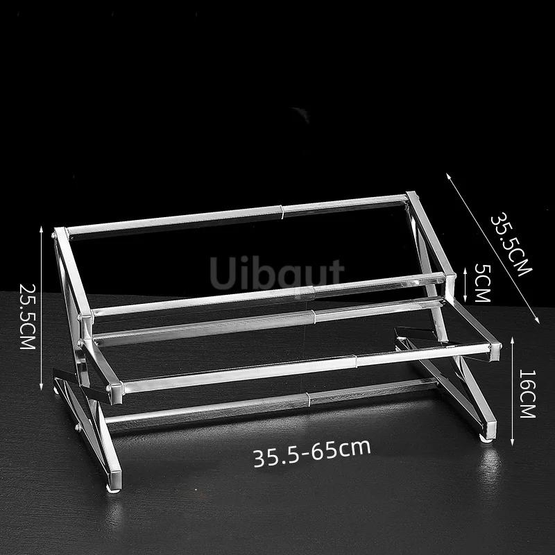 GN pan rack Retractable Seasoning Holder Bracket Stainless Steel Spice Rack Kitchen Seasoning Container Box Holder tray basin
