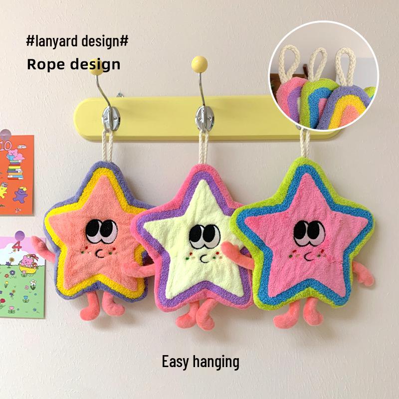 Dopamine Cartoon Coral Fleece Hand Towel: Soft, Quick-Drying, More Absorbent Than Cotton, Perfect for Kids (Spring/Summer)