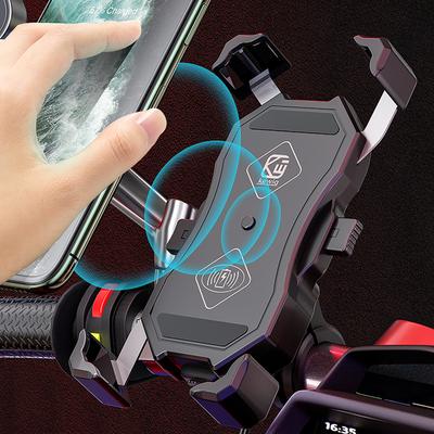 Phone Holder 15W Wireless + 3.0 USB Charger Cell Phone GPS Mount for Outdoor Sightseeing Motorcycle Phone Decoration