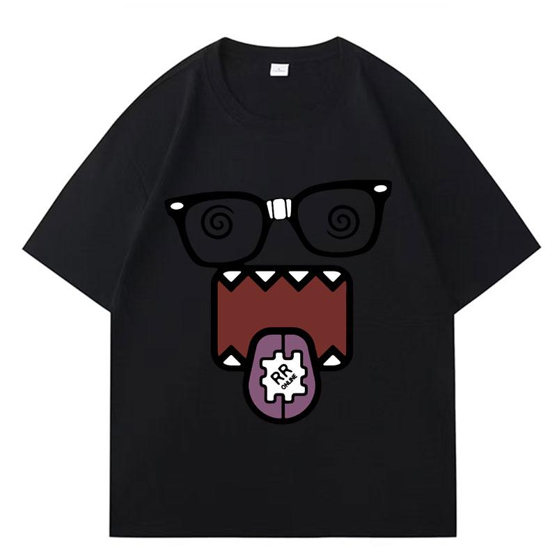 Domo Kun Funny Meme T Shirts Mens Women Clothes Classic Cotton Casual Tee Shirts Short Sleeve Oversized Tshirt Tops Streetwear