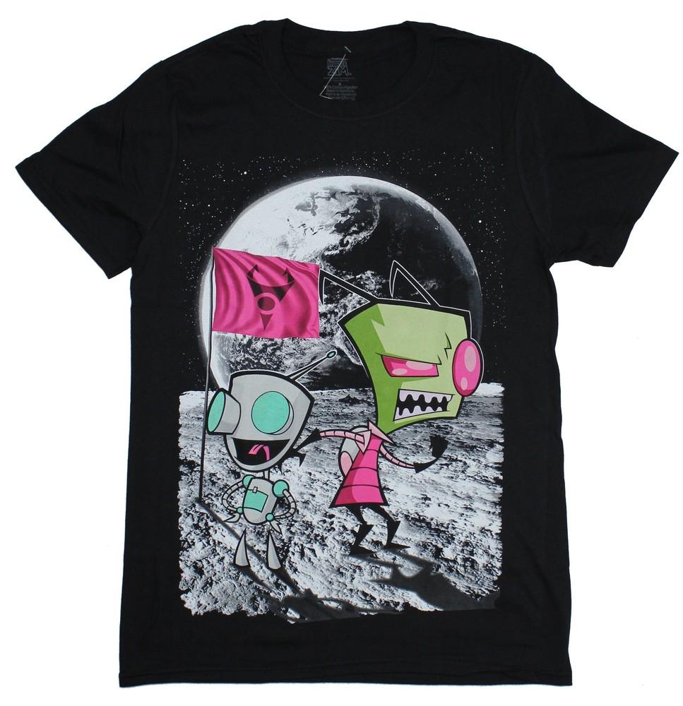 Invader Zim Adult T-Shirt Zim Gir Posed on The Moon Pic XXL