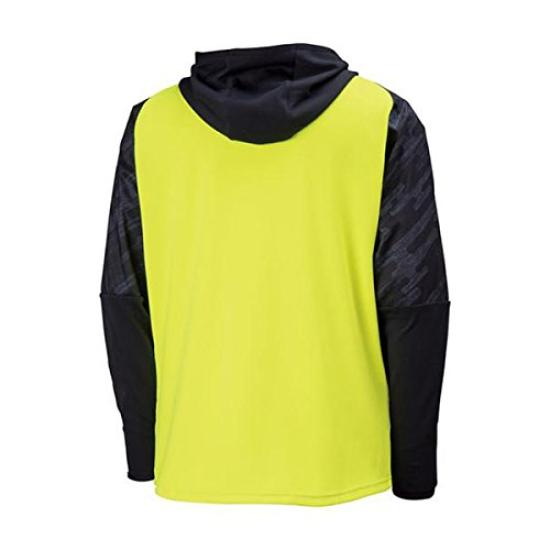 Mizuno Treasure Hooded Soft Touch Knit Stretch Slim Black x Safety Size M Shirt, Fit, Unisex, Yellow, (P2MC8050)