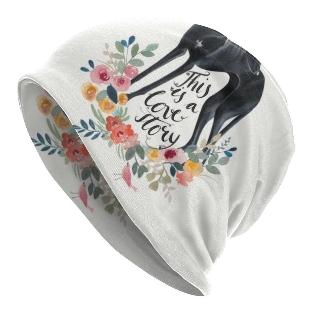 Winter Warmer süßer Pomeranian Deutscher Spitz mit Blumen Motorhaube Femme Beanie Mütze Hippie Haustier Hund Outdoor Ski Skullies Beanies Cap