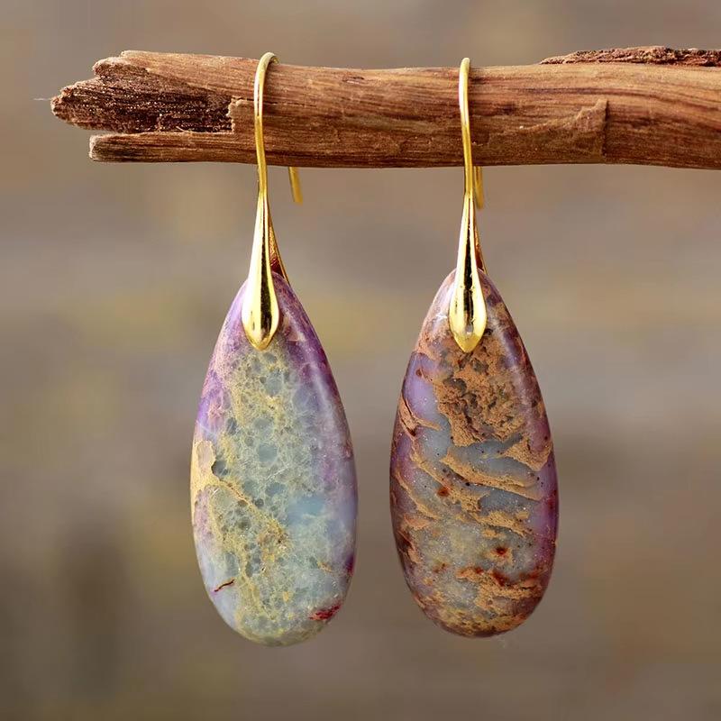 Premium Bohemian Emperor Stone Drop Pendant Earrings Popular I Jewelry Jewelry