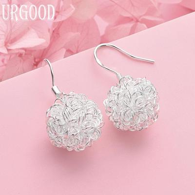 925 Sterling Silver Braided Earrings Fashion Wedding Jewelry