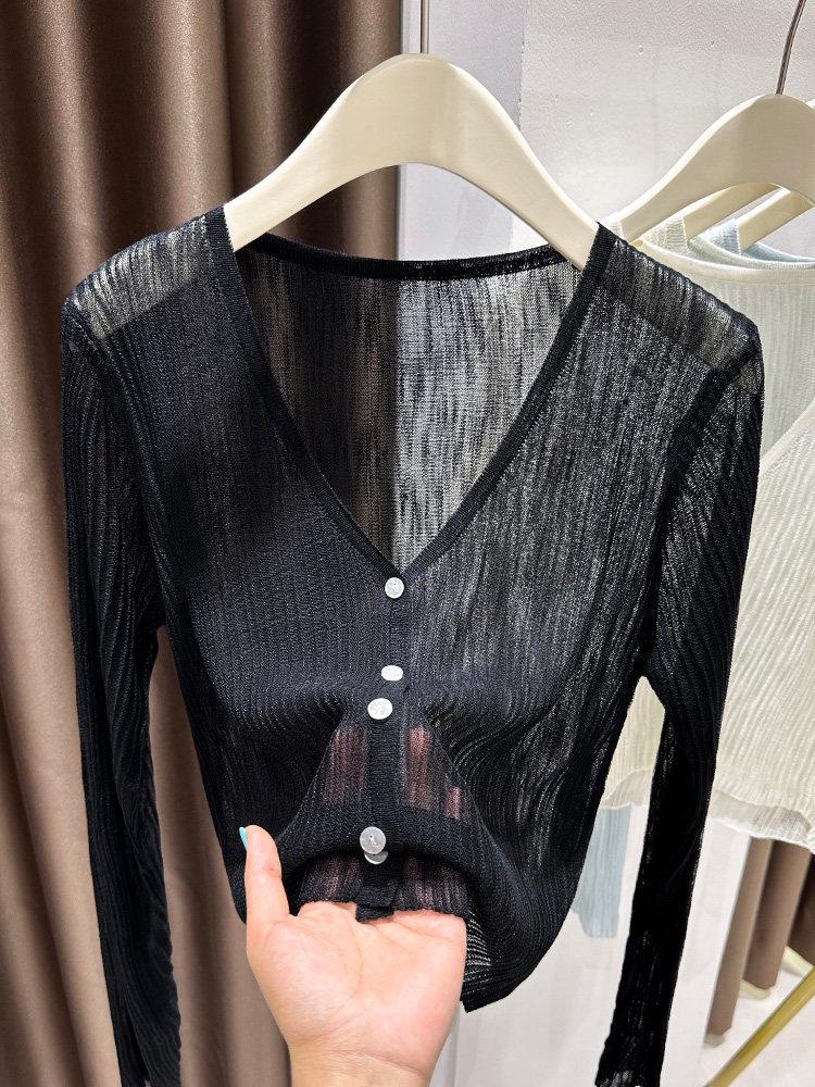 Korean Style Ice Silk Knit Women’s Cardigan & Camisole Set - Summer 2026 Button Shawl Dress Cover-up
