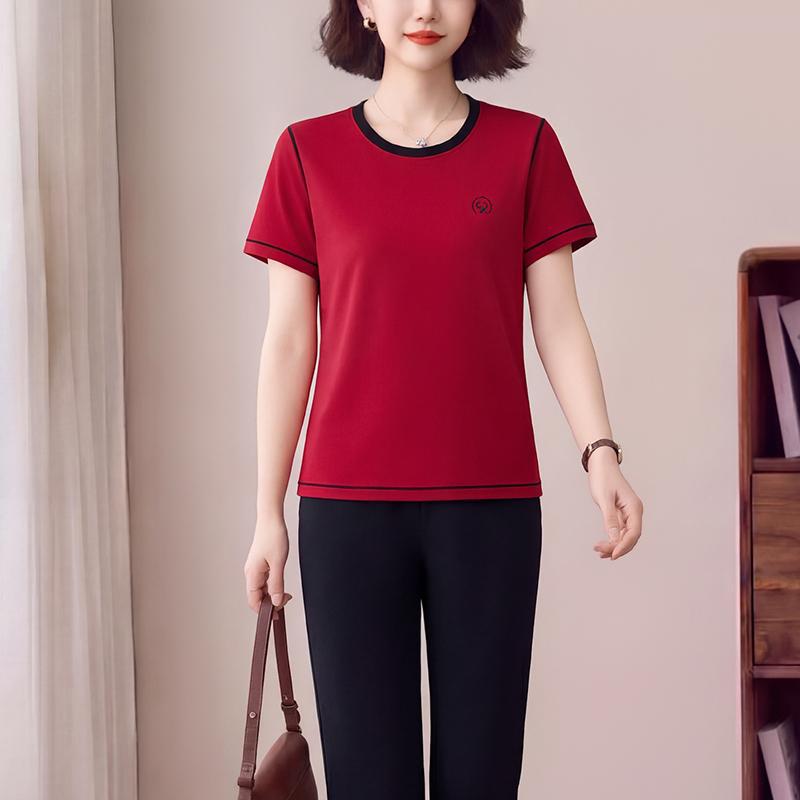 Trendy Summer 2026 Women's Two-Piece Set: Short-Sleeve Top and Loose Trousers