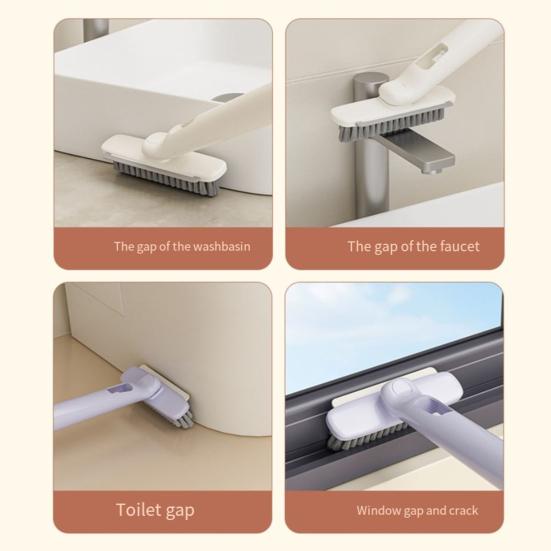 Cleaning Brush with Spray Function V-Shaped Bristles 360 Degree Rotating Brush Head 3-in-1 Design Spray Scrubber