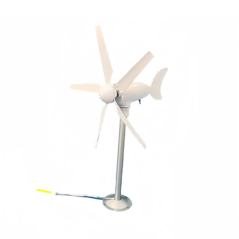 Portable Vertical Axis Five Blade Wind Turbine Model Three-phase Permanent Magnet Generator with Gentle Wind Start