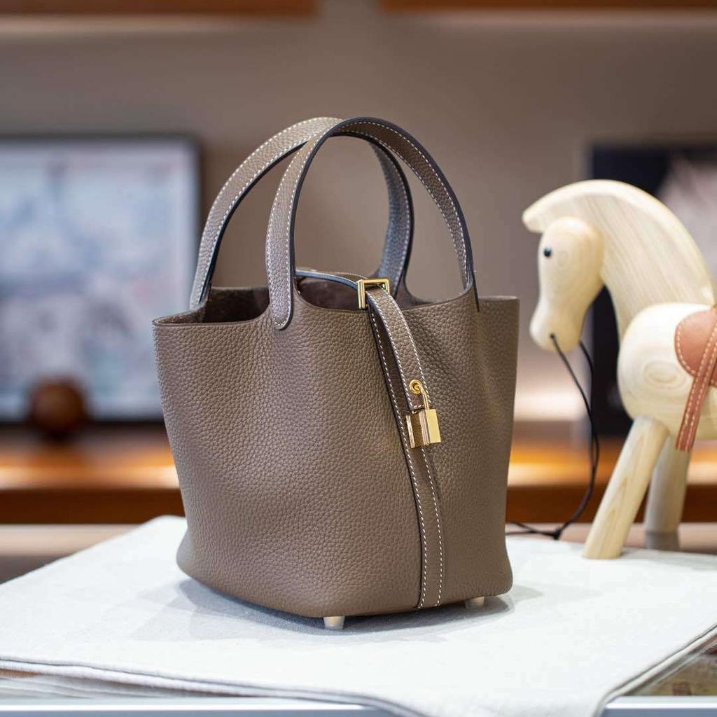 Picotin18 Half-Handled Top Layer Cowhide Tote Bag Hundred Styles Classic Womens Bag Handbag