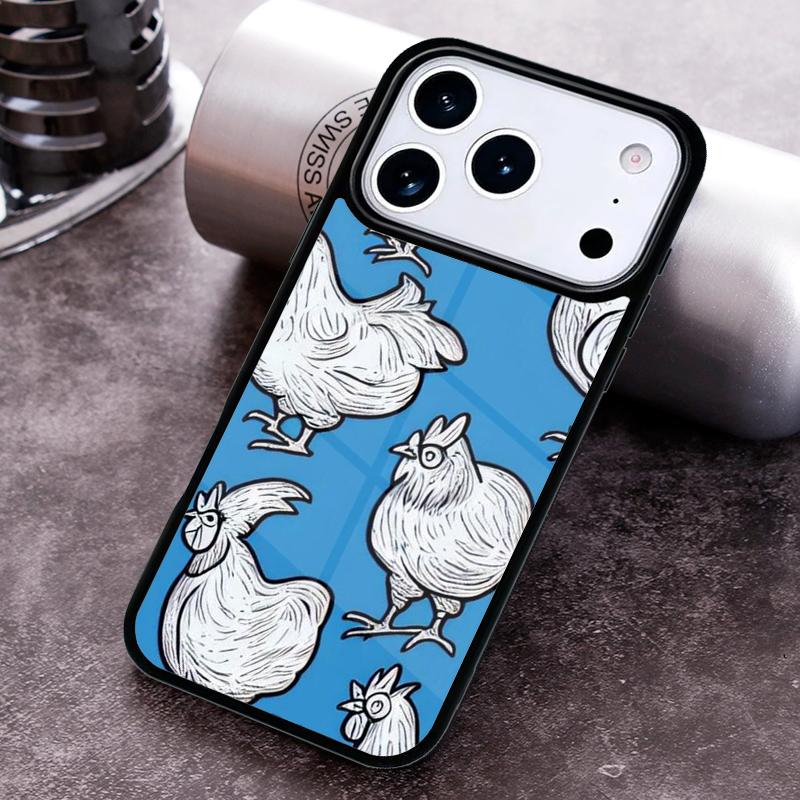 Bright Pattern with Roosters Phone Case For iPhone 17 16 15 14 13 12 11 Pro Max Plus 17Air Soft Silicone Cover