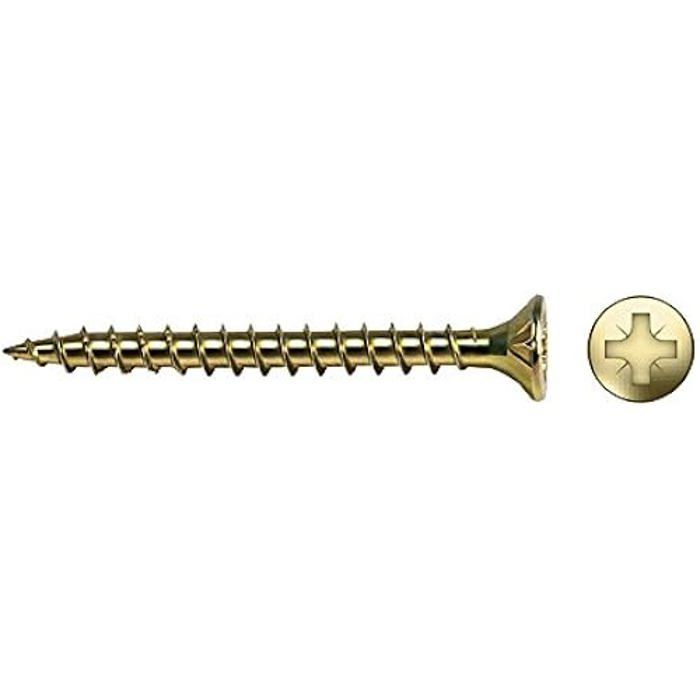 Vis bois - CELO - Velox 4.5 x 60 mm - Bichromaté - Vitesse de vissage rapide - Double cône PZ