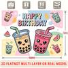 Party Backdrop Happy Birthday Birthday Multicolor Photo Booth Background Wall Decor
