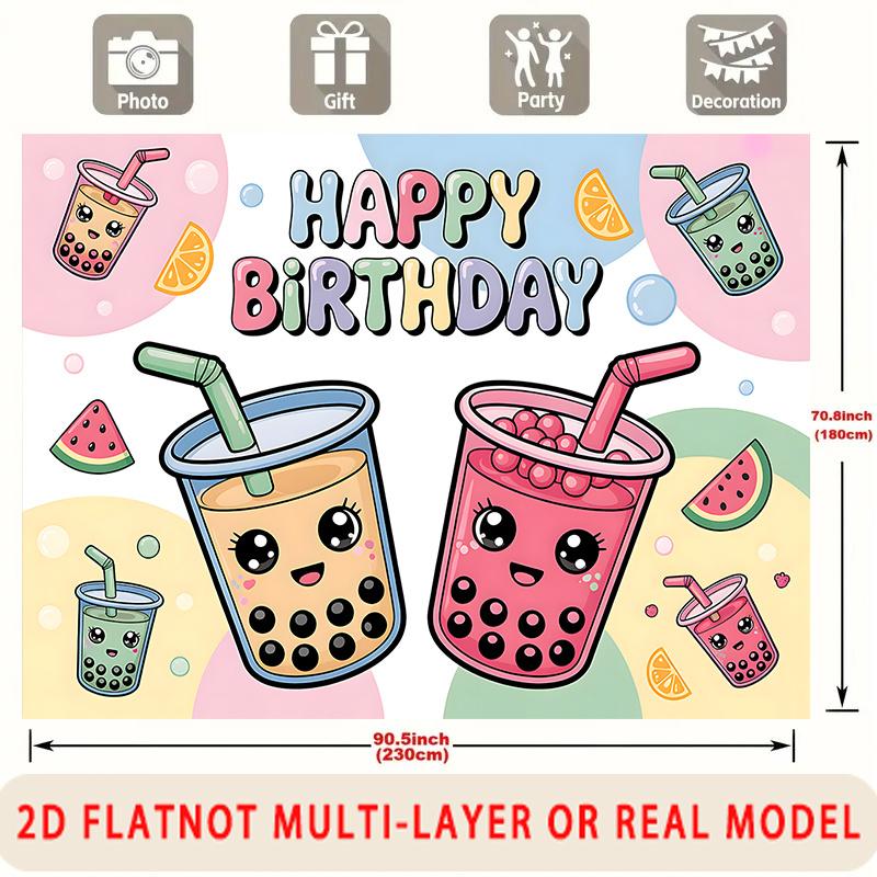 Party Backdrop Happy Birthday Birthday Multicolor Photo Booth Background Wall Decor