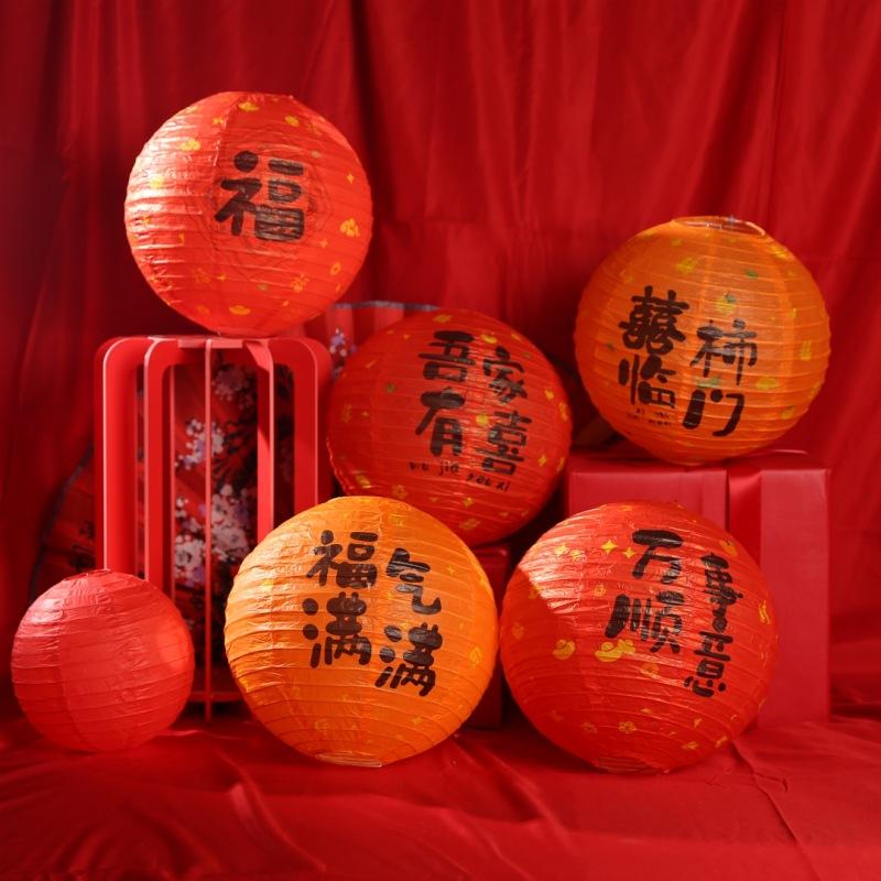 Chinese New Year Paper Lantern New Year 2025 Decoration Chinese Spring Festival Supplies The Year of Snake Hanging Lamp